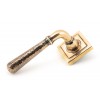 Hammered Newbury Lever on Rose Set (Square) - Polished Bronze