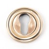 Round Euro Escutcheon (Art Deco) - Polished Bronze