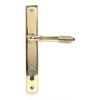 Reeded Slimline Lever Espag. Lock Set - Polished Brass 