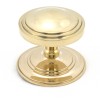 Art Deco Centre Door Knob - Polished Brass