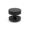 Brompton Centre Door Knob (Beehive) - Matt Black