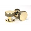 Brompton Mortice/Rim Knob Set (Art Deco) - Aged Brass