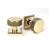 Brompton Mortice/Rim Knob Set (Square) - Aged Brass