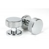 Brompton Mortice/Rim Knob Set (Art Deco) - Polished Chrome