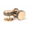 Brompton Mortice/Rim Knob Set (Art Deco) - Polished Bronze