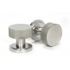 Brompton Mortice/Rim Knob Set (Art Deco) - Satin Marine SS (316)