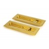 175mm Art Deco Rectangular Pull Privacy Set - Polished Brass