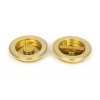 75mm Art Deco Round Pull Privacy Set - Polished Brass