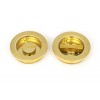 60mm Plain Round Pull Privacy Set - Polished Brass