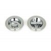 60mm Art Deco Round Pull Privacy Set - Polished Chrome