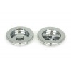 75mm Art Deco Round Pull Privacy Set - Polished Chrome