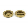 75mm Art Deco Round Pull Privacy Set - Aged Brass