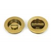 60mm Plain Round Pull Privacy Set - Aged Brass