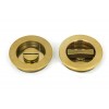 60mm Plain Round Pull Privacy Set - Aged Brass