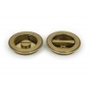 75mm Plain Round Pull Privacy Set - Aged Brass