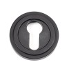 Matt Black Round Euro Escutcheon (Art Deco)