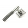 Pewter Brompton Lever on Rose Set (Square) - Unsprung