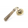 Hammered Newbury Lever on Rose Set (Art Deco) Unsprung - Aged Brass