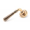 Hammered Newbury Lever on Rose Set (Art Deco) Unsprung - Polished Bronze