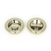 60mm Art Deco Round Pull Privacy Set - Polished Nickel