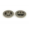 75mm Plain Round Pull Privacy Set - Pewter