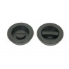 60mm Art Deco Round Pull Privacy Set - Matt Black