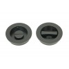 60mm Plain Round Pull Privacy Set - Matt Black