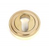 Round Euro Escutcheon (Art Deco) - Polished Brass