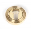 Round Euro Escutcheon (Beehive) - Polished Brass