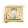 Round Euro Escutcheon (Square) - Polished Brass