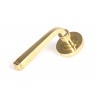 Avon Round Lever on Rose Set (Plain) - Polished Brass