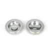 60mm Art Deco Round Pull Privacy Set - Satin Chrome