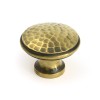 Hammered Cabinet Knob - Large - Aged Brass