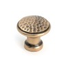 Hammered Cabinet Knob - Medium - Polished Bronze