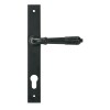 Reeded Slimline Lever Espag. Lock Set - Matt Black