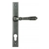 Reeded Slimline Lever Espag. Lock Set - Pewter Patina
