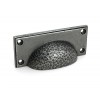 Hammered Art Deco Drawer Pull - Pewter Patina