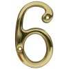 Numeral 6 or 9 Polished Brass