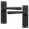 Straight Lever Latch Door Handle Set - Black 