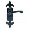 Fleur De Lys Latch Handle Set - Black