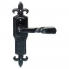 Barley Twist On Gothic Backplate Lever Lock Set - Black