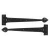 Antique Cast T Hinge 18" (pair) - Black