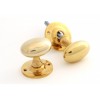 Oval Mortice/Rim Knob Set - Polished Brass 