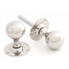 Ball Mortice Knob Set - Polished Nickel