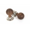 Rosewood Beehive Mortice/Rim Knob Sets - Polished Nickel Roses