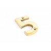 Polished Brass Numeral 5