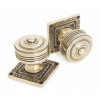 Tewkesbury Square Mortice Knob Set - Aged Brass 