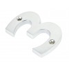 Numeral 3 - Satin Chrome 