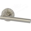 Varthen Lever Handle Sprung on Rose - Satin Nickel 