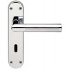 Mitred Lever Lock Handle - Polished Chorme/Satin Chrome